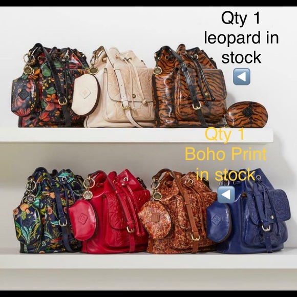 PATRICIA NASH 🌸 LEOPARD PRINT  Sabina Leather Drawstring Bag with Pouch - Picture 4 of 4